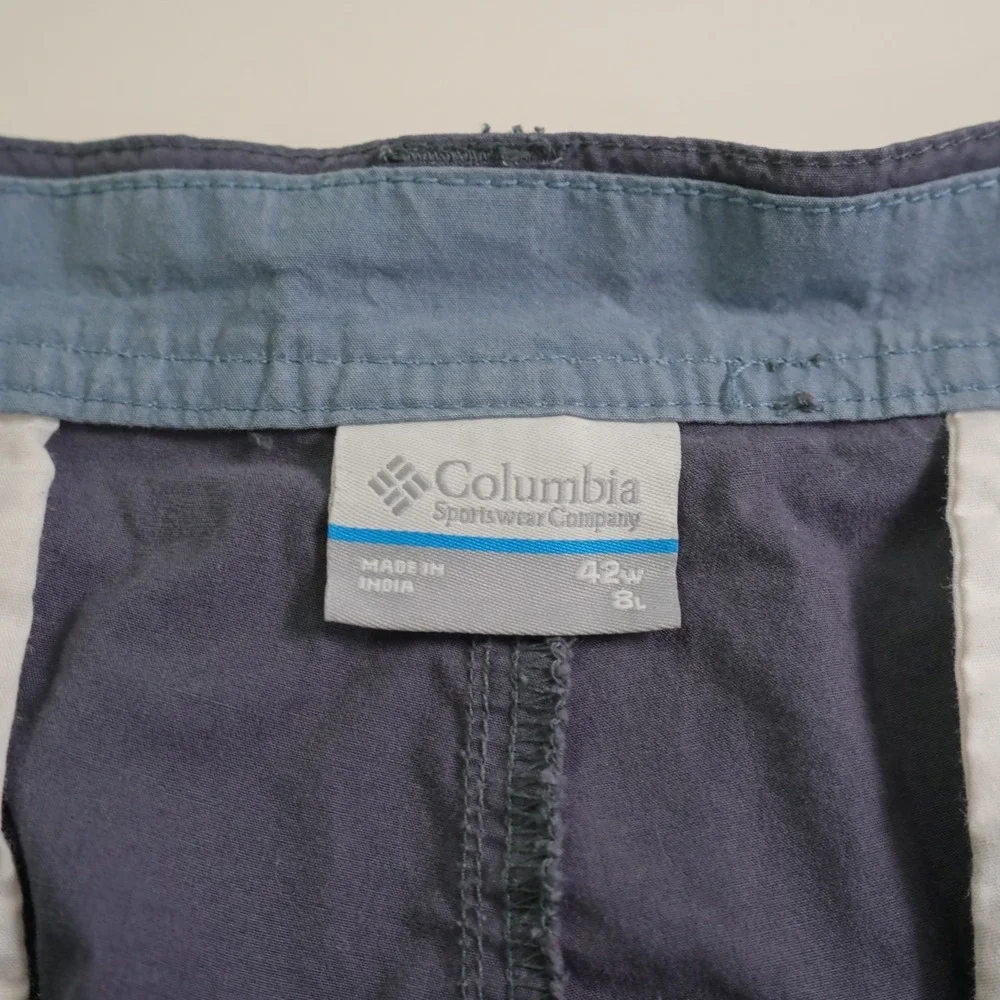 Columbia Shorts Mens -42 / 8- Gray Chino Flat Front High‎ Rise Outdoor Casual Su